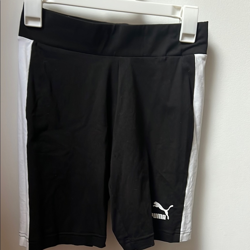 Puma Women's Black and White Shorts